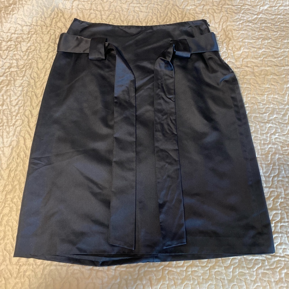“YIGAL AZROUEL” Silk Bow Tie Sash Skirt